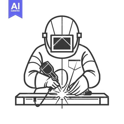 Aset premium populer: A Welder Wearing a Protective Suit and Helmet Welding a Metal Object