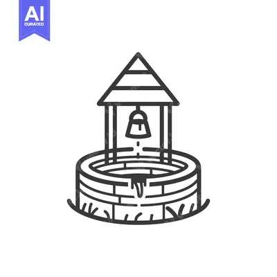 Popular premium asset: A well with a wooden roof and a hanging bell