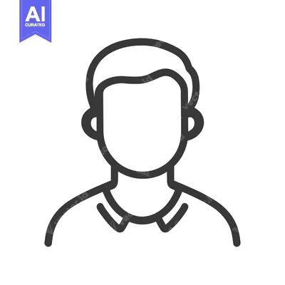 Popular premium asset: A simplified line art illustration depicting a male person from the fr