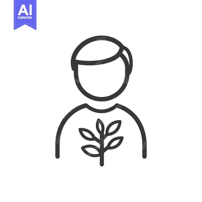 Aset premium populer: A person with a plant symbol on their shirt is depicted here