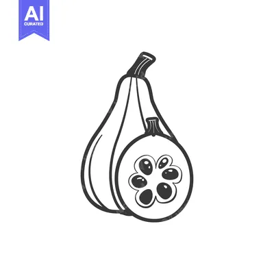 Aset desain premium: A Whole and Halved Butternut Squash with Seeds