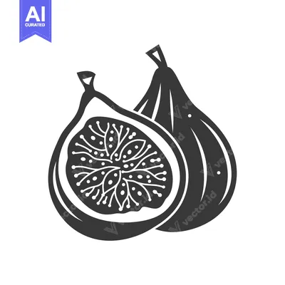 Aset desain premium: A Whole Fig Beside A Half Fig With Detailed Internal Structure