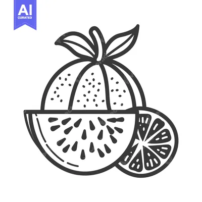 Premium design asset: A whole orange, a watermelon slice, and a lemon slice