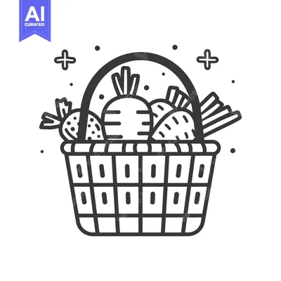 Premium design asset: A Wicker Basket Filled with Carrots and Green Onions