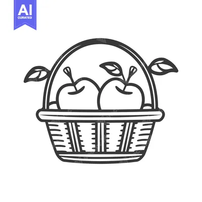 Aset premium populer: A Wicker Basket Filled with Two Apples with Leaves