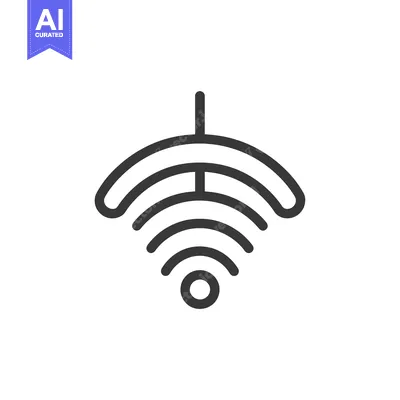 Aset premium populer: A wifi icon with a hanger above the waves