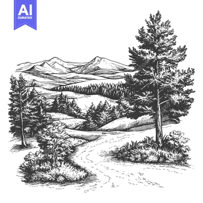A Winding Path Through a Mountainous Forest