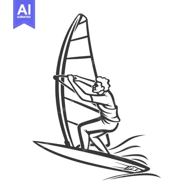 Popular premium asset: A Windsurfer Riding a Wave with a Sail