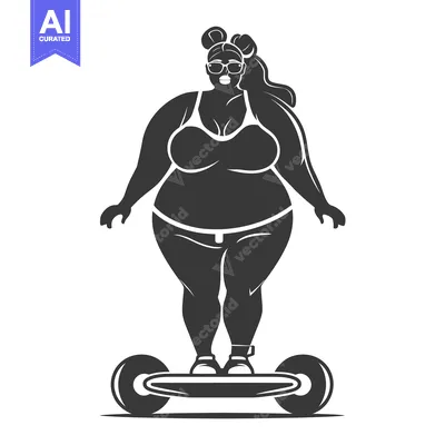 Premium design asset: A Woman in a Bikini and Sunglasses Riding a Hoverboard