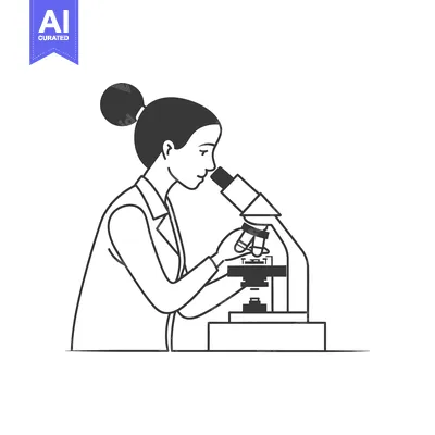 Popular premium asset: A Woman in a Lab Coat Looking Through a Microscope