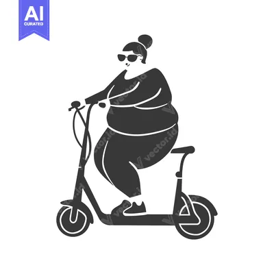 Premium design asset: A Woman in Sunglasses Riding an Electric Scooter