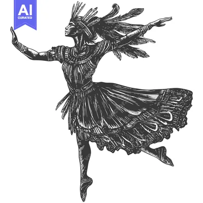 Popular premium asset: A Woman in Traditional Dress With Feathers Dancing