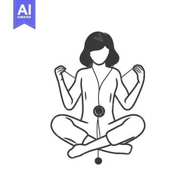 Aset premium populer: A woman meditating while holding a pendulum in her hands