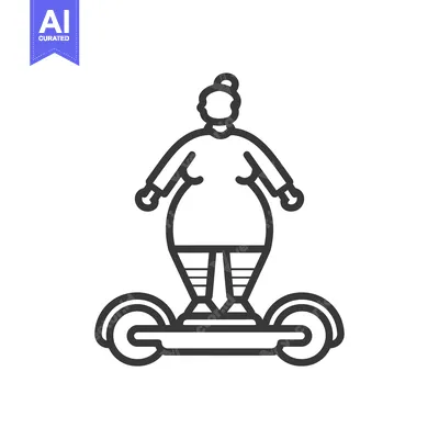 Aset desain premium: A Woman Riding a Hoverboard With a Bun in Her Hair