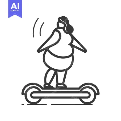 Popular premium asset: A woman riding an electric scooter with a speed line