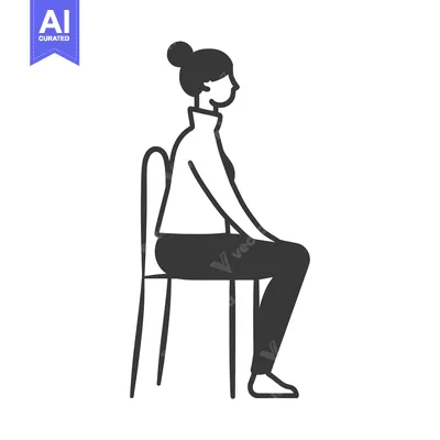 Aset premium populer: A woman sits on a chair with her legs crossed.