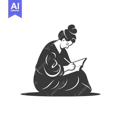 Aset premium populer: A woman sitting and writing in a notebook