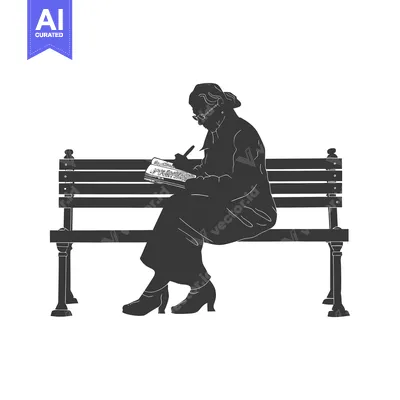 Aset premium populer: A Woman Sitting on a Bench and Writing in a Book