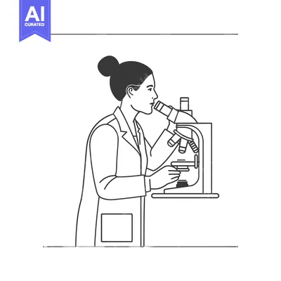 A Woman Using a Microscope in a Lab Setting