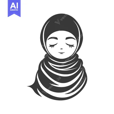 Aset desain premium: A Woman Wearing a Hijab with Closed Eyes