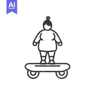 Aset premium populer: A Woman with a Bun Riding a Skateboard