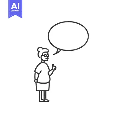 A woman with glasses and a bun giving a thumbs up with a speech bubble