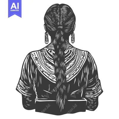 A woman with long braided hair wearing ornate jewelry and traditional