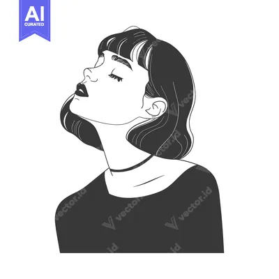 Popular premium asset: A Woman with Short Black Hair Looking Up with Her Eyes Closed