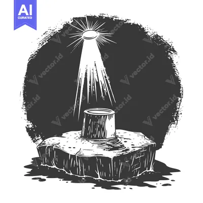 Aset premium populer: A Wooden Bucket on a Rock Under a Shining Light