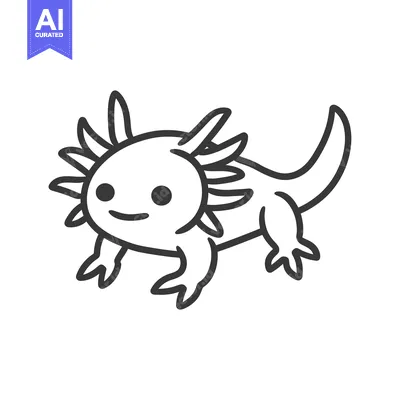 Premium design asset: A cartoon illustration depicting a smiling amphibian salamander creatu