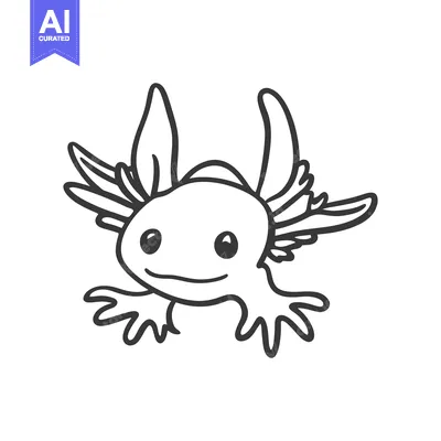 Premium design asset: A friendly cartoon depiction of an adorable aquatic salamander creatur