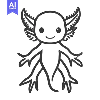 Popular premium asset: A friendly cartoon axolotl is smiling with its detailed feathery gills