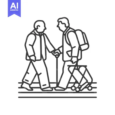 A Younger Person Helping an Older Person Walk