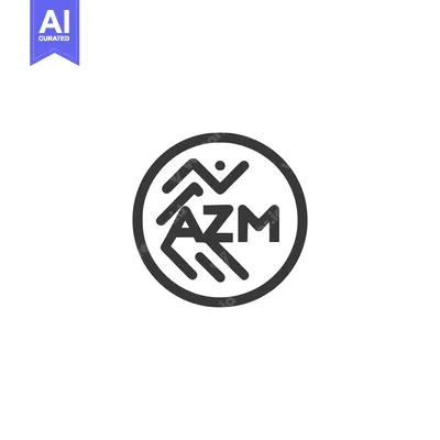 Minimalist AZM Logo Design with Abstract Runner in Circular Frame