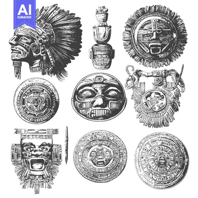 Aset premium populer: Aztec and Mayan Masks and Sculptures with Detailed Designs