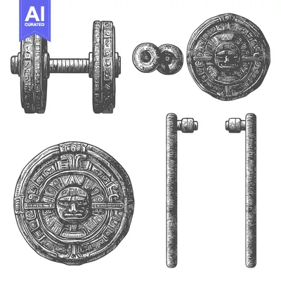 Aset premium populer: Aztec Calendar Dumbbell Weight Set