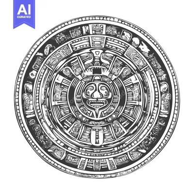 Popular premium asset: Aztec Calendar Stone with Central Deity and Glyphs