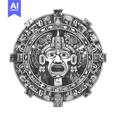 Aset premium populer: Aztec Calendar with a Detailed and Intricate Mask