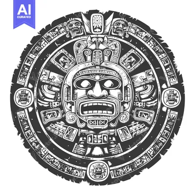 Aset premium populer: Aztec Calendar with Central Deity Face