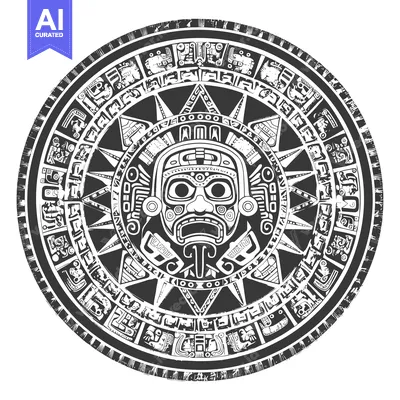 Aset premium populer: Aztec Calendar with Central Deity Mask