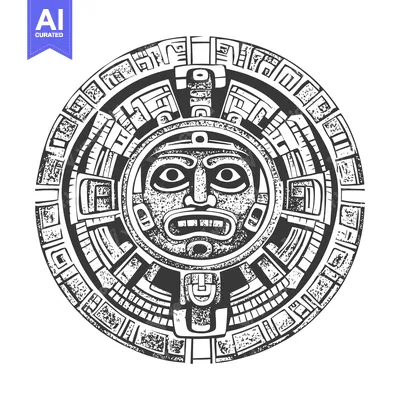 Popular premium asset: Aztec Calendar with Face and Geometric Designs