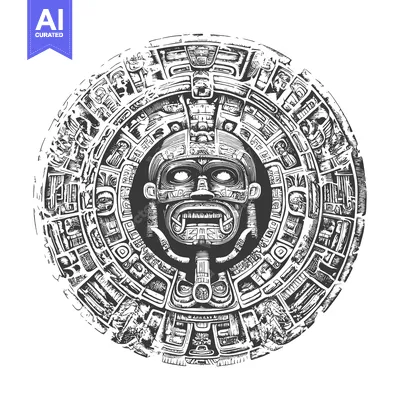 Popular premium asset: Aztec Calendar with Intricate Design and Central Face