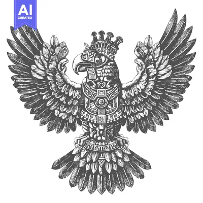 Popular premium asset: Aztec Eagle with Geometric Patterns and Spread Wings