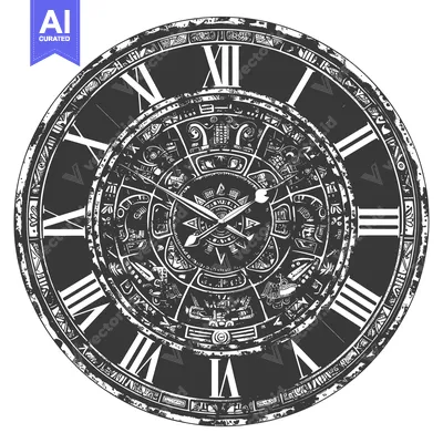 Popular premium asset: Aztec-Inspired Clock Face with Roman Numerals