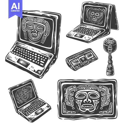 Popular premium asset: Aztec-Inspired Computer Technology Illustration
