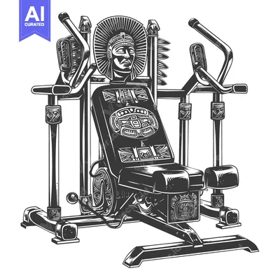 Aset premium populer: Aztec-Inspired Gym Bench with Native American Warrior Head