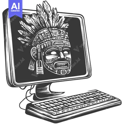 Popular premium asset: Aztec Mask Inside a Computer with Keyboard