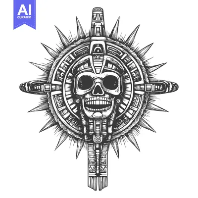 Popular premium asset: Aztec Skull with Intricate Designs and Sun Rays