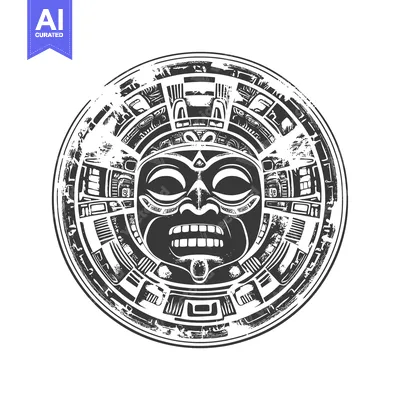 Aset premium populer: Aztec Sun God with Glowing Eyes and Teeth