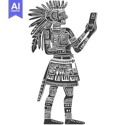 Popular premium asset: Aztec Warrior Holding a Smartphone in a Traditional Outfit